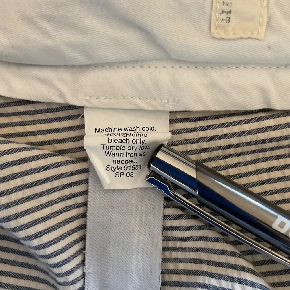 J Crew Seersucker Navy Blue White Striped Chino Preppy Shorts Mens Sz 36 Y2K